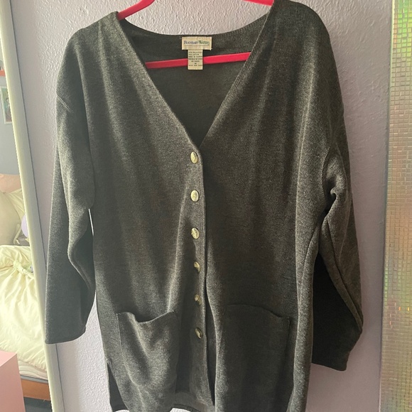 VINTAGE Gray Cardigan Sweater with Pockets, Boundary Waters, Size M - Picture 1 of 3